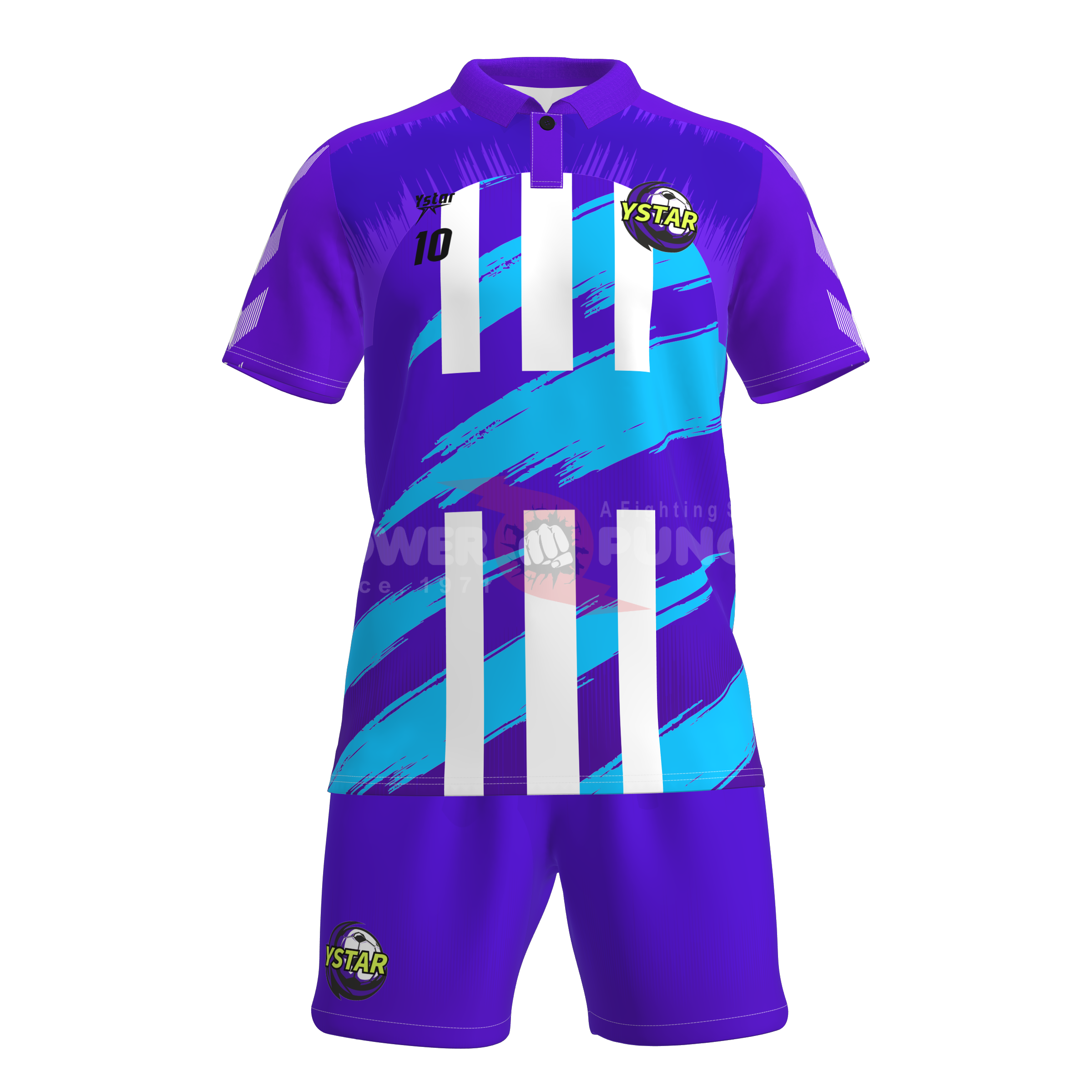 Power Punch Sublimation Print High Quality Soccer Teamwear Series Football Uniforms New Design - Angle 2