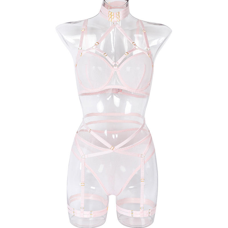 Power Punch 2025 Sexy Cross Body Shaping Bra Set Heavy Craftsmanship Hanging Neck Angle 5