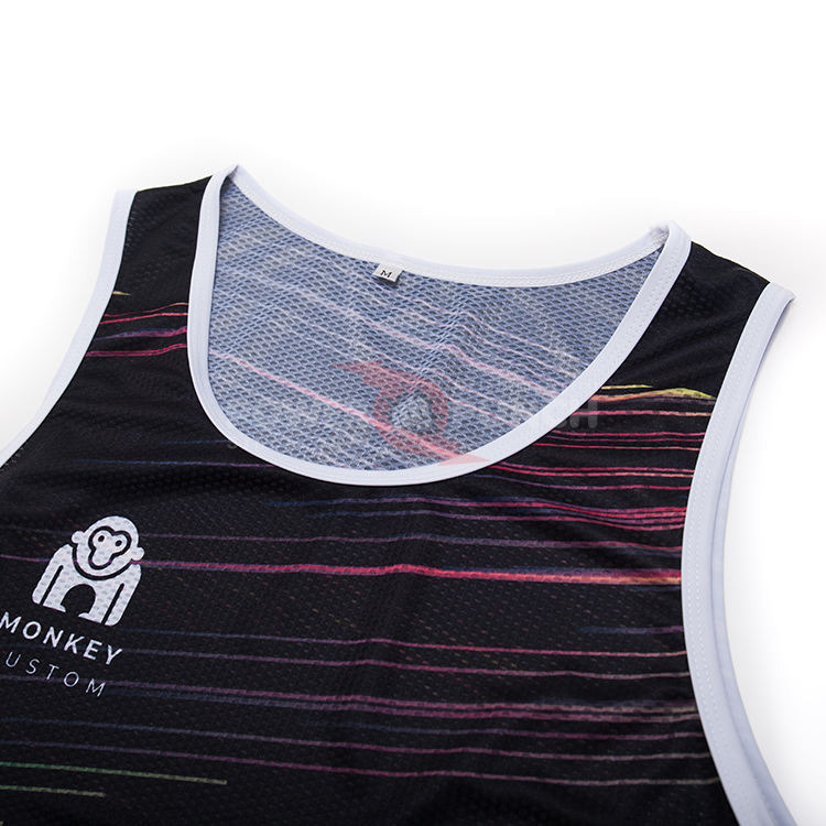 Power Punch High Quality Marathon Singlet Do Your Own Design Men Fitness Custom Sublimated Plai - Angle 4