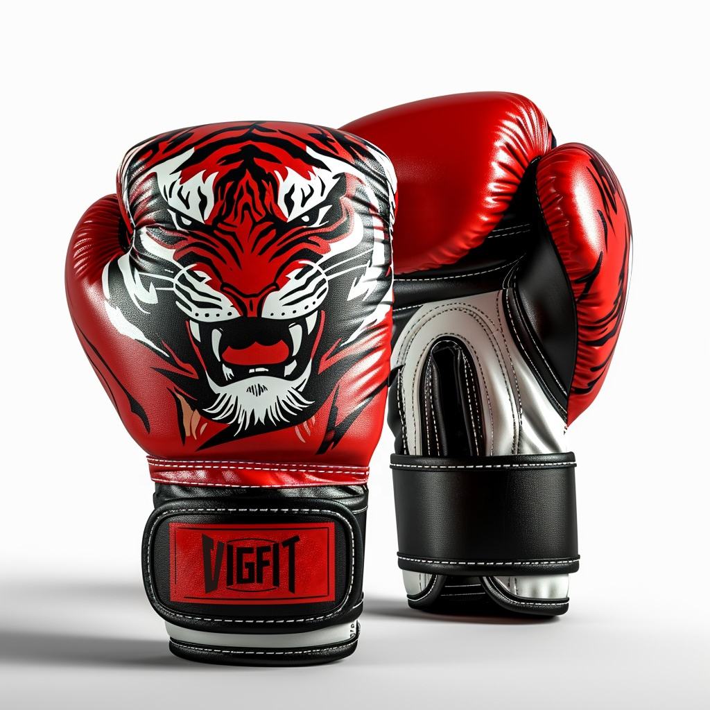 Power Punch High Quality Custom logo PU Boxing Gloves Muay Thai Kick Boxing Gloves Angle 2