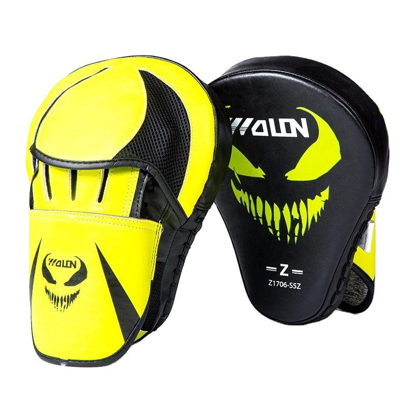 Power Punch OEM Muay Thai MMA PU Leather Kicking Palm Training Sparring Coaching