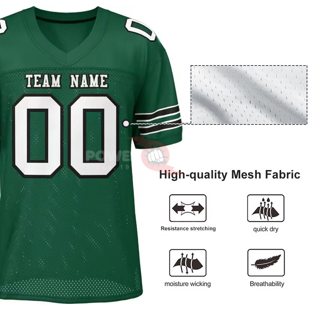Power Punch Wholesale OEM Blank Sublimated Team American Football Jersey Rugby Shirts Custom Fo - Angle 4