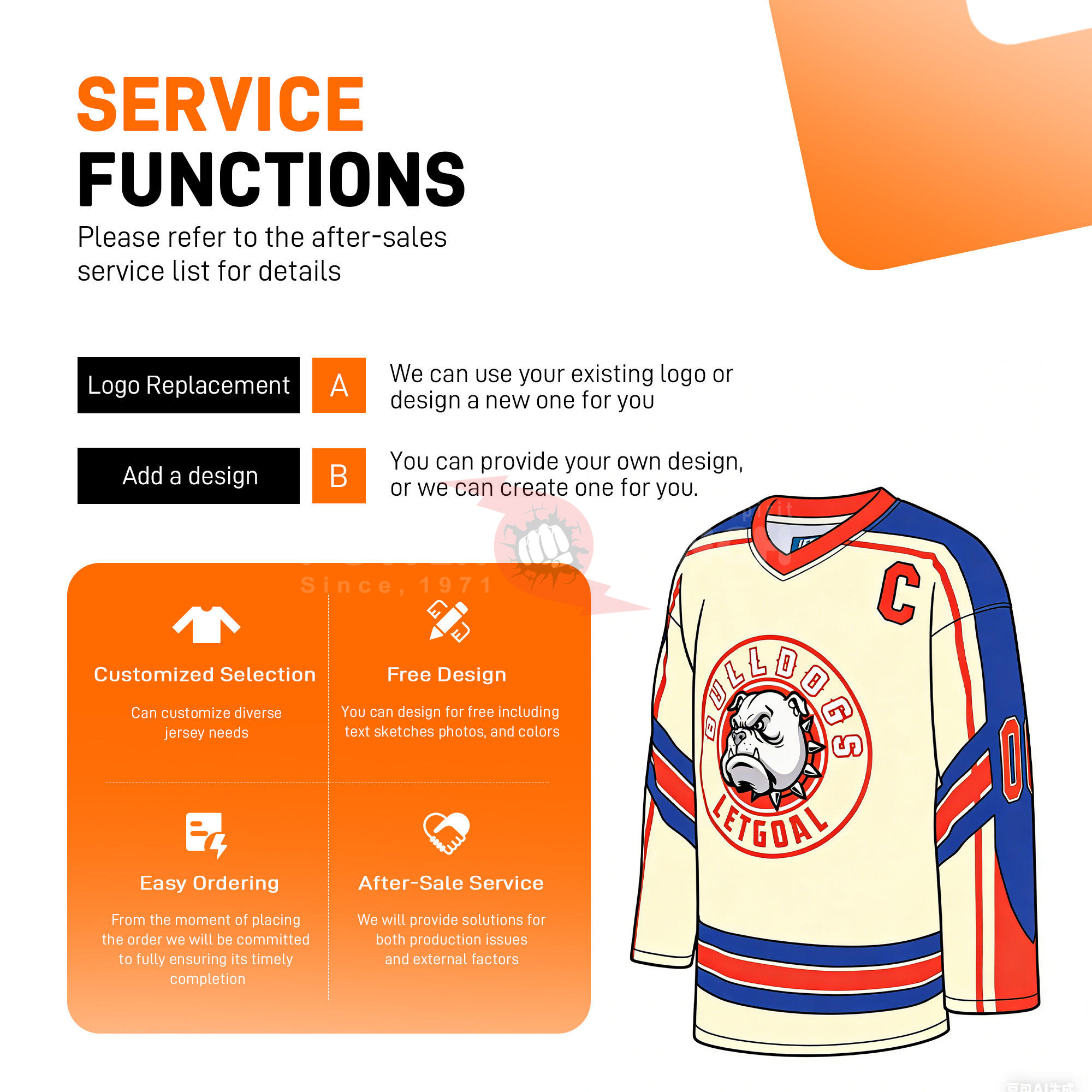 Power Punch OEM Sublimated Hockey Jerseys Custom Logo Ice Hockey Uniforms Ice Hockey Style Jers - Angle 4