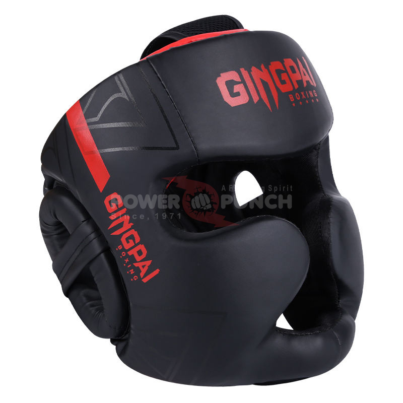 Power Punch GINGPAI Free Fighting Leather PU Adult &amp; Kids Boxing Helmet MMA Angle 2