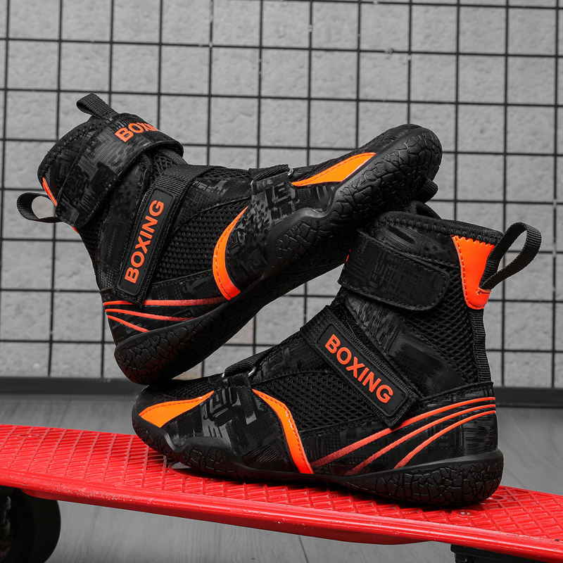 Power Punch Pro Elite Mid-Top Cowhide Leather Ring Boots Angle 4