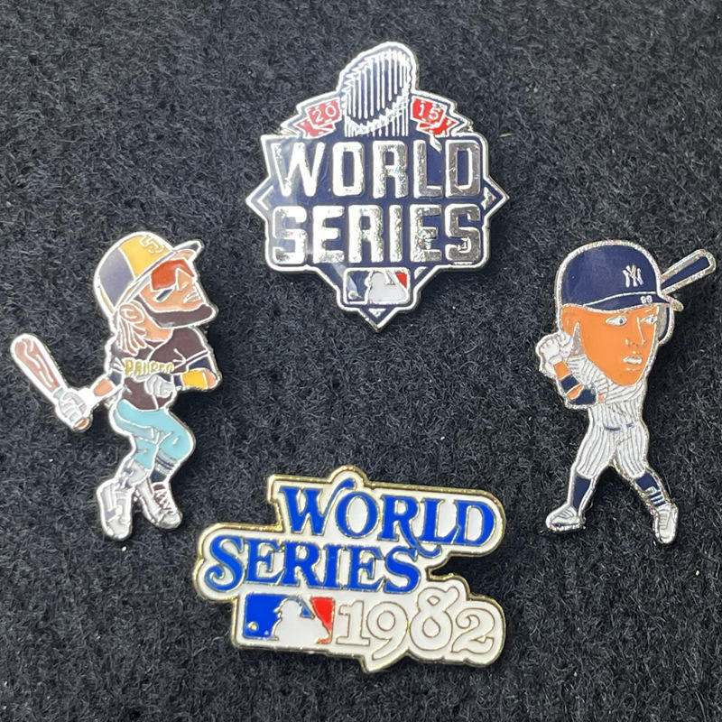Power Punch Dollar Country Baseball World Series New York Angels Chicago Dodgers Iron Brooch Pi