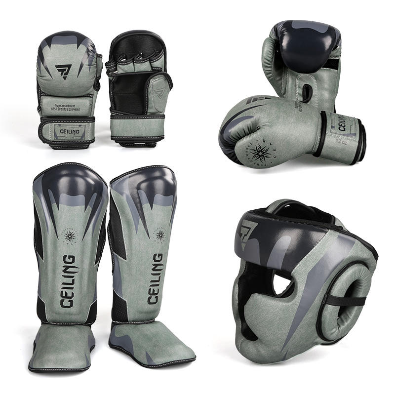 Power Punch Custom LOGO MMA Boxing Training Equipment Boxing Head Guard 12oz Gloves