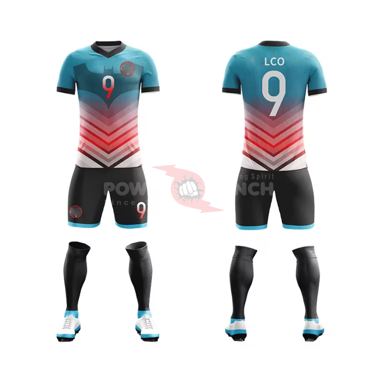 Power Punch Fashion Model Sublimated Custom logo Sports Soccer Football Uniform Jersey - Angle 5