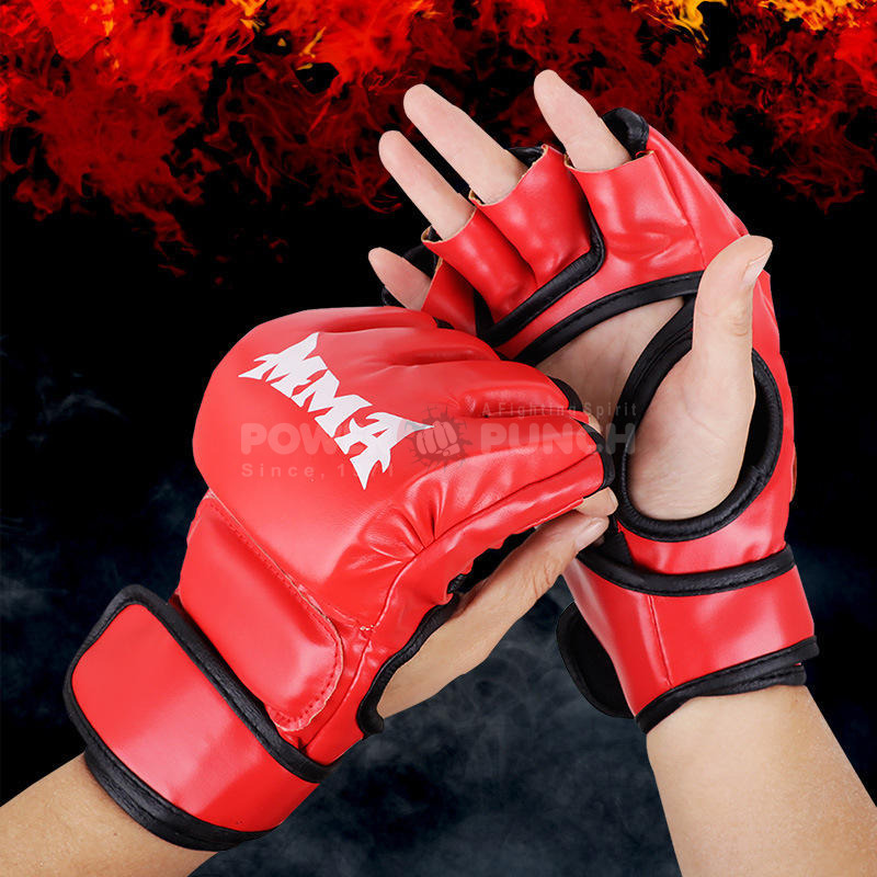 Power Punch Adult Half-Finger Boxing Gloves Tiger Claws Design Thickened Leaky Angle 3