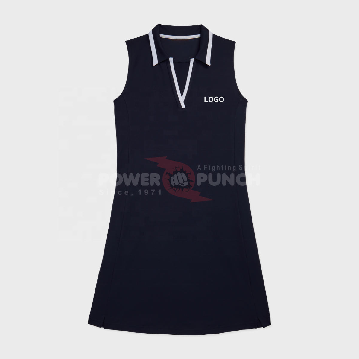 Power Punch Custom Branded Girls Tennis Team Uniforms Trendy Slim Fit Eco-Friendly 4-way Stretc - Angle 4