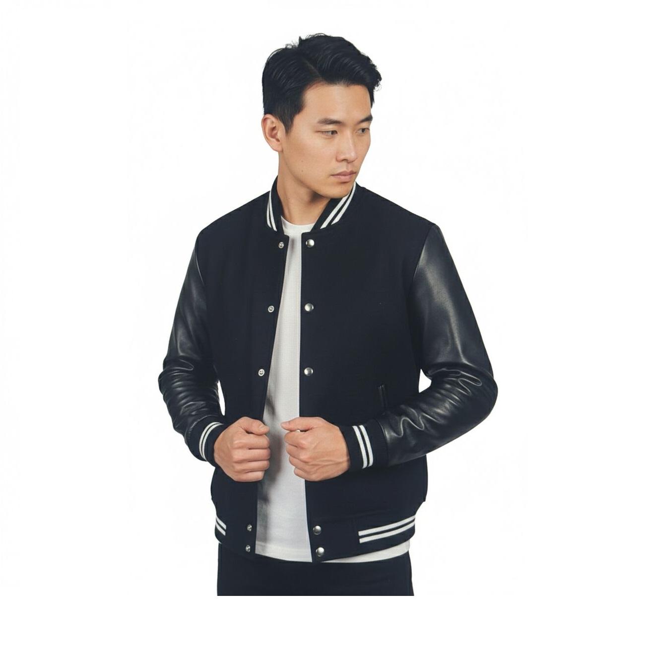 Power Punch Retro Front-Printed & Embroidered Patchwork Baseball Bomber Jacket