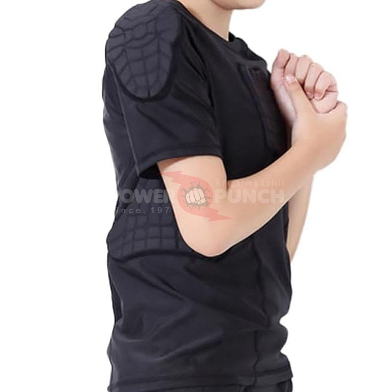 Power Punch Factory-Produced Polyester Padded Compression Shirt for Adults Teens Softball Footb - Angle 2
