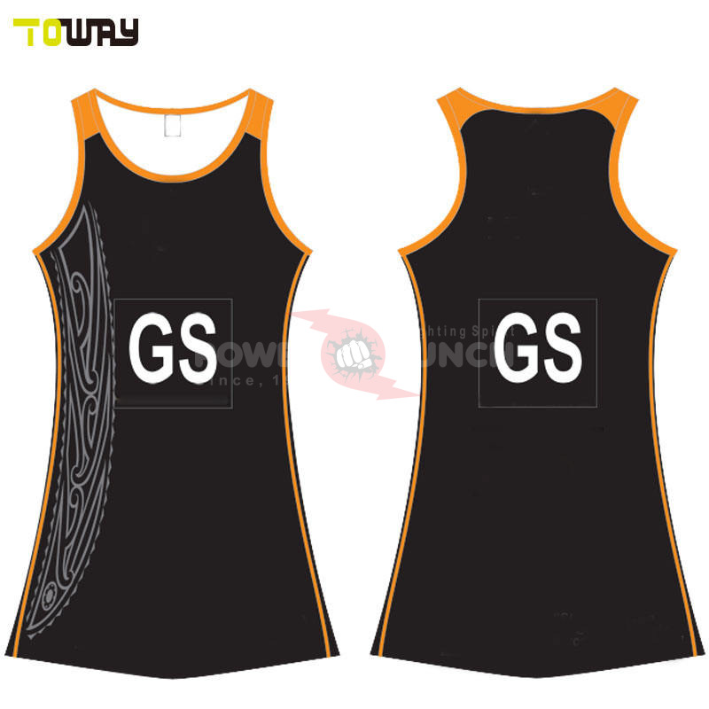 Power Punch Cheap A W Tennis Netball Dress Uniforms 100 Polyester Heat-Transfer Printed