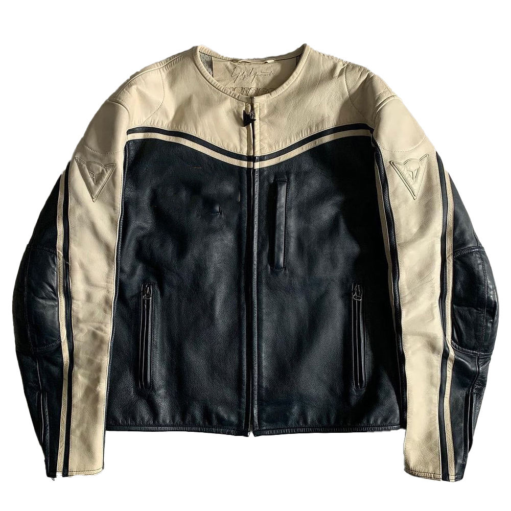 Power Punch Leather Motorcycle Jacket for Men Moto Riding Cafe Racer Custom Design