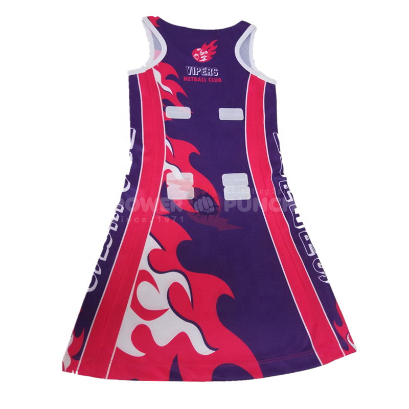 Power Punch Custom Women Tennis Clothes Female Tennis Dress Netball Skit Uniforms - Angle 4