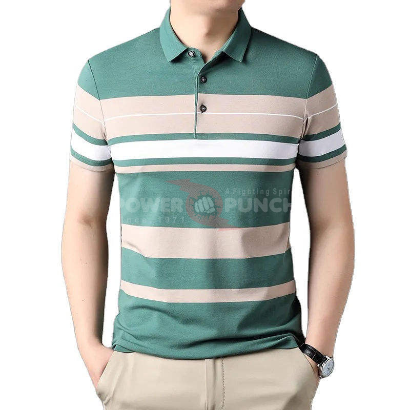 Power Punch Mens Casual Golf amp amp Tennis for Shirt Cotton Short Sleeve Best Logo Breathable - Angle 3