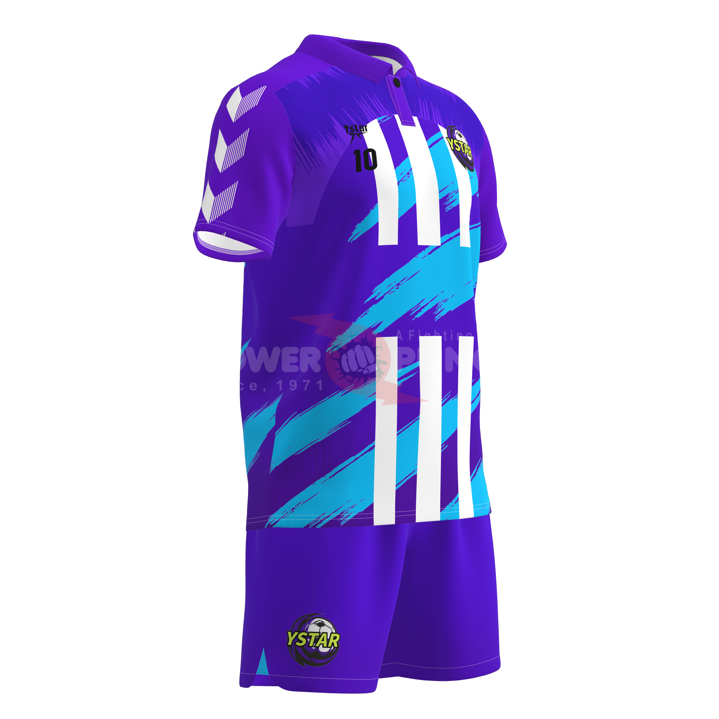 Power Punch Sublimation Print High Quality Soccer Teamwear Series Football Uniforms New Design - Angle 3
