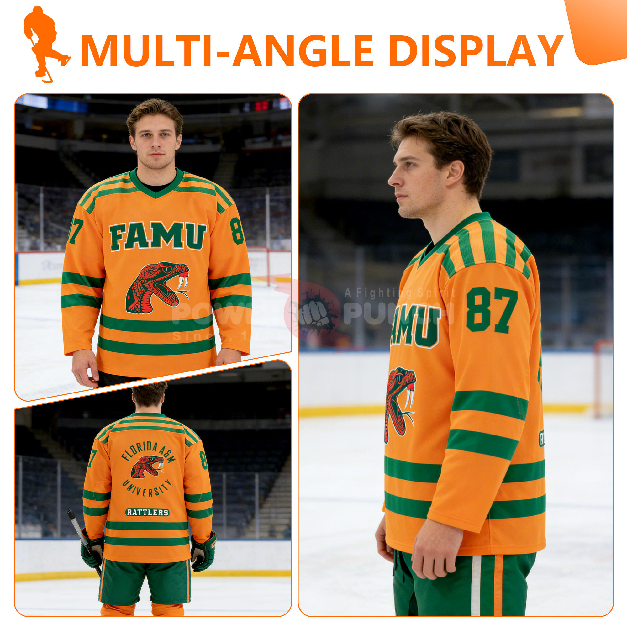 Power Punch OEM Service Good Quality Hockey Jerseys Sublimation Hockey Jerseys Pro Ice Hockey U - Angle 3