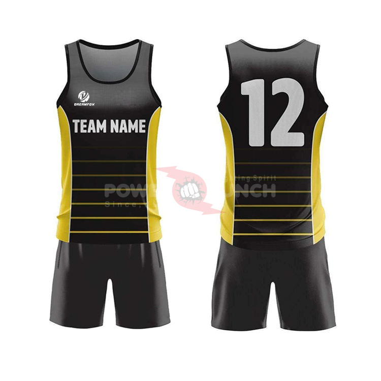 Power Punch Custom Running Athletes Sleeveless Track and Field Uniform Singletshort Design Team - Angle 5