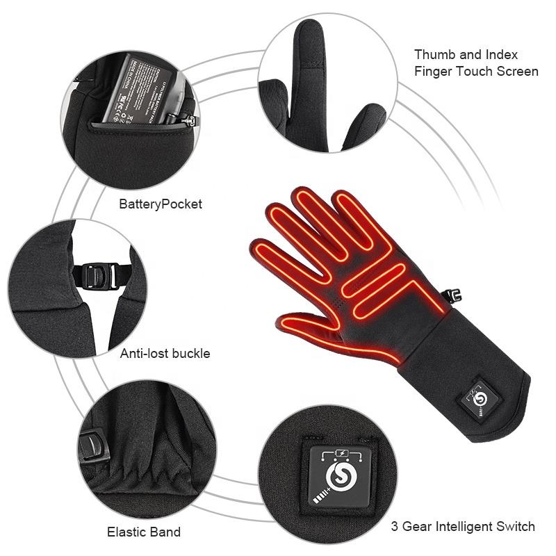 Power Punch Neoprene Bike Cycling Winter Thermal Inner Rechargeable Battery Heat Ski Angle 2