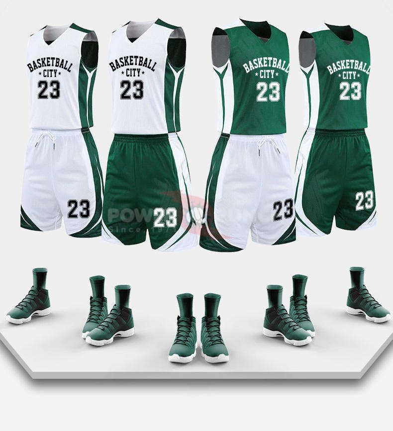 Power Punch Custom Name Number Logo Basketball Wear Digital Print Reversible Training Jersey Ba