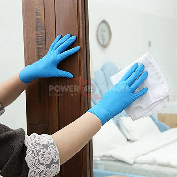 Power Punch Wholesale 100 Gloves/Each Inner Box Powder Free Latex Free Blue Angle 4