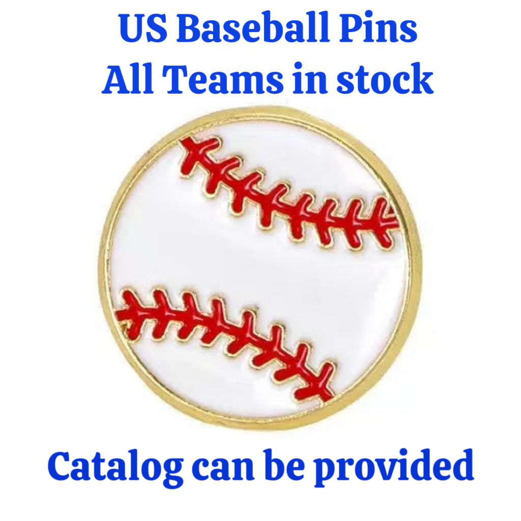Power Punch Good Stock Vintage US Baseball Pins Angel Cross New Year Enamel Zinc Alloy Gold-Pla
