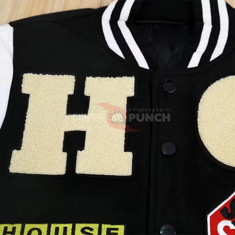 Power Punch OEM Streetwear Varsity Letterman Jacket with Custom Embroidered Patches Angle 5