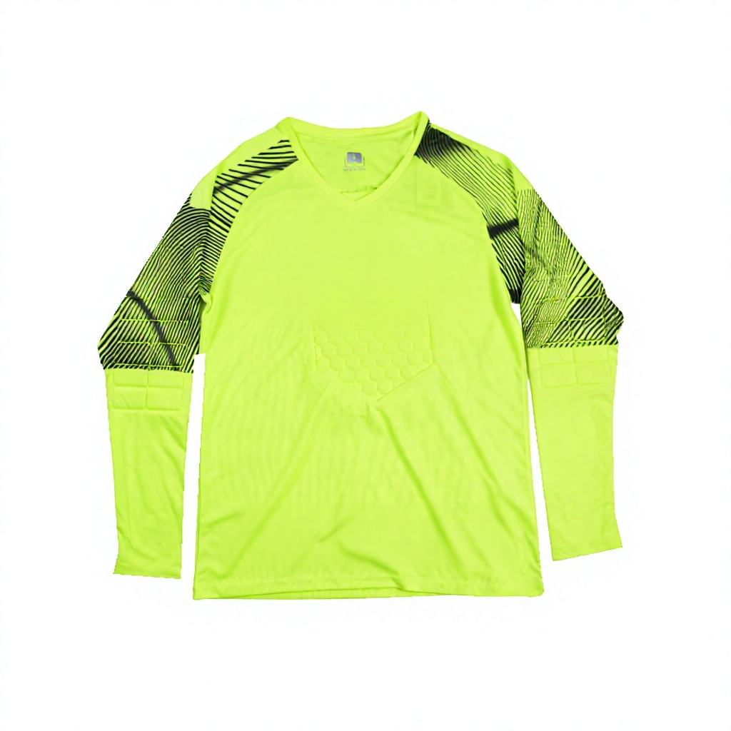 Power Punch Unisex Adults Long Sleeve Soccer Goalkeeper Digital Printed Plain Jersey 100 Polyes