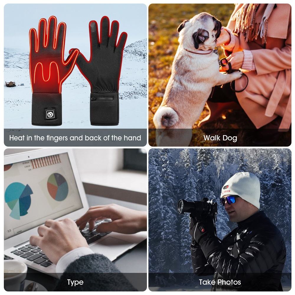 Power Punch Neoprene Bike Cycling Winter Thermal Inner Rechargeable Battery Heat Ski Angle 4