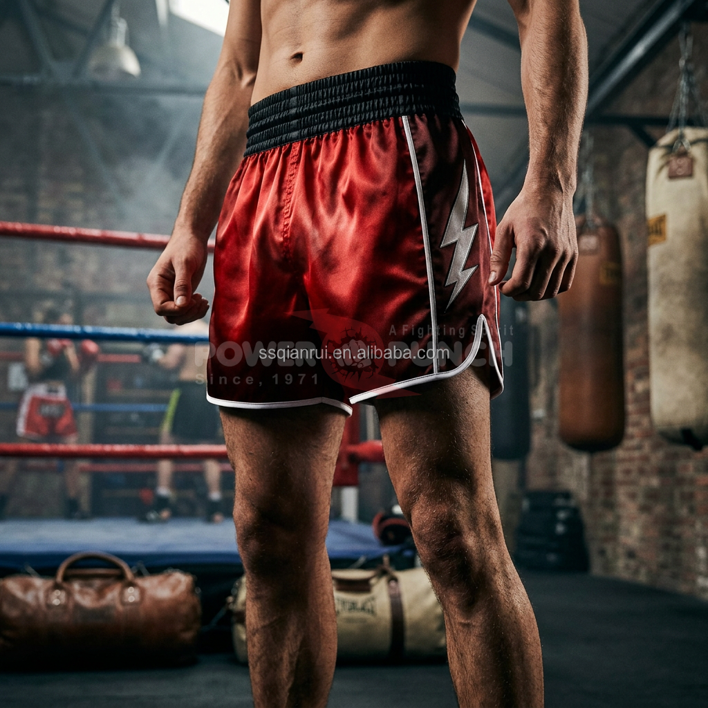 Power Punch Stealth Black-on-Black Matte Poly Boxing Training Trunks Angle 3
