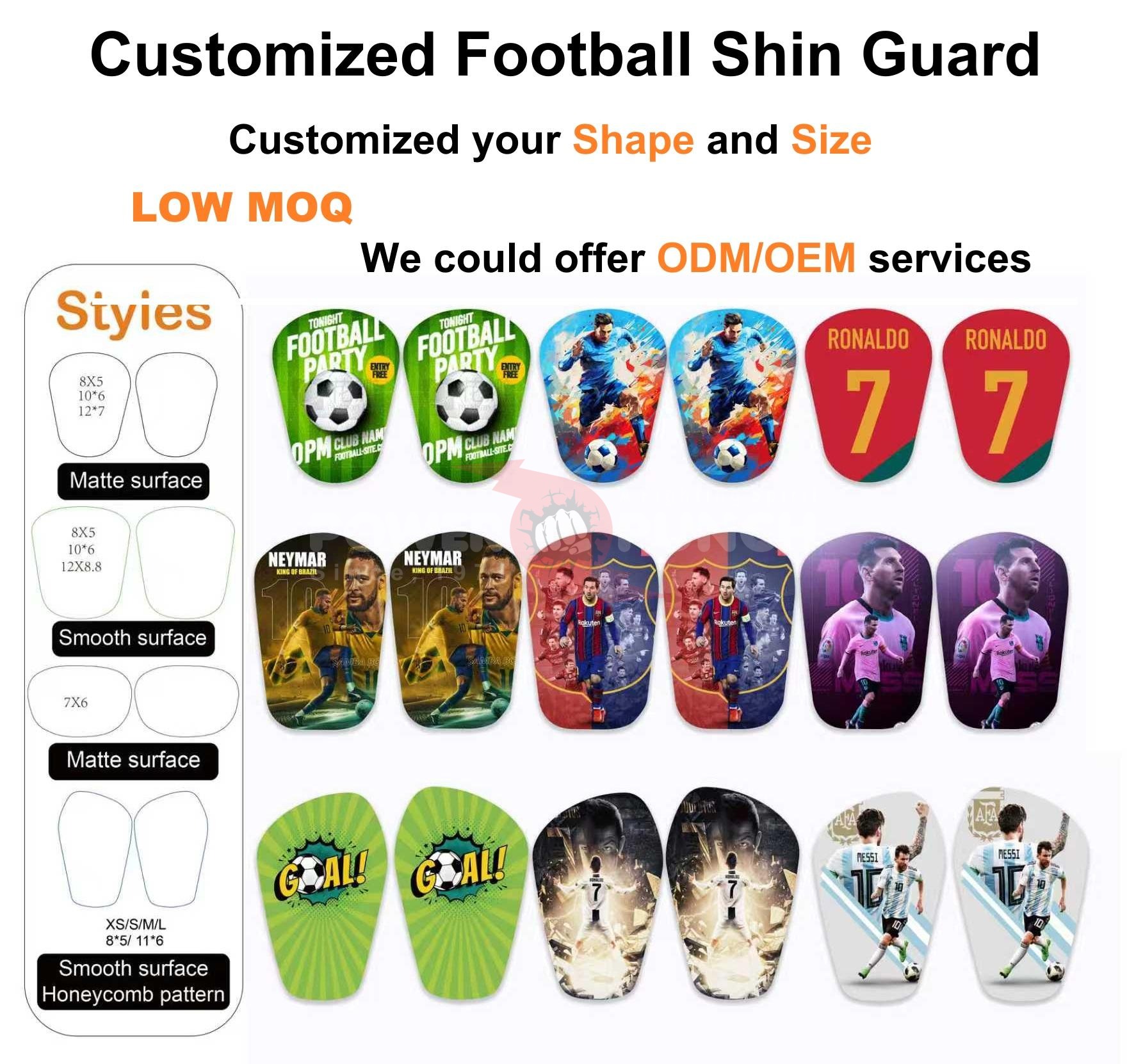 Power Punch Custom Printing Blank Sublimation Shin Guards Protect Soccer Shin Guard Angle 3