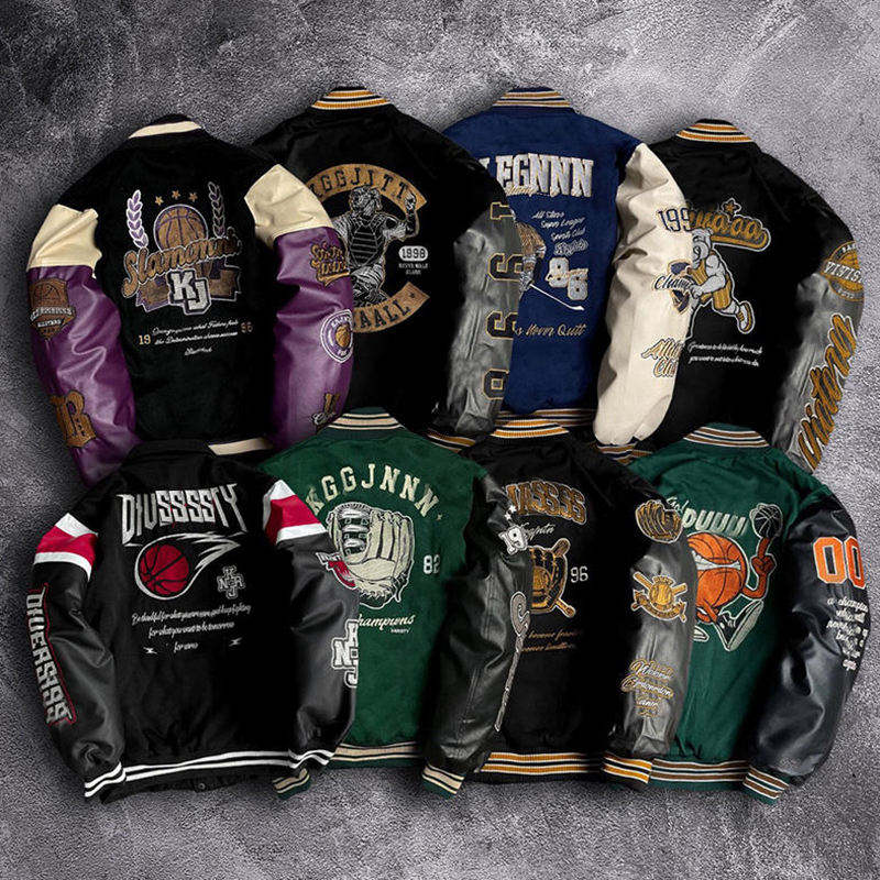 Power Punch Vintage Streetwear Winter Blank & Custom Patchwork Varsity Letterman Jacket