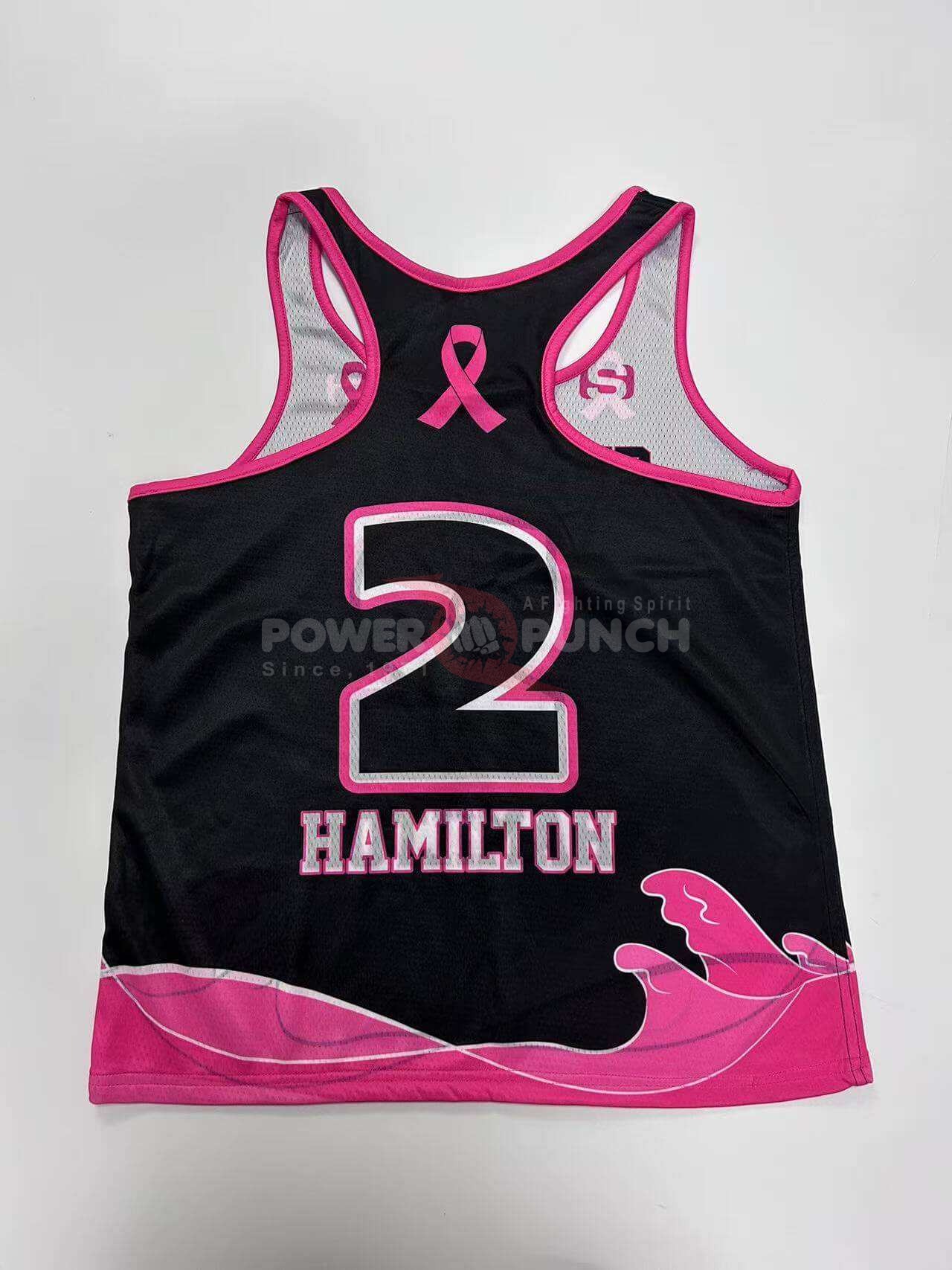 Power Punch Custom Reversible Lacrosse Game Jersey Womens Girls Lacrosse 1 Ply Reversible Tank  - Angle 5