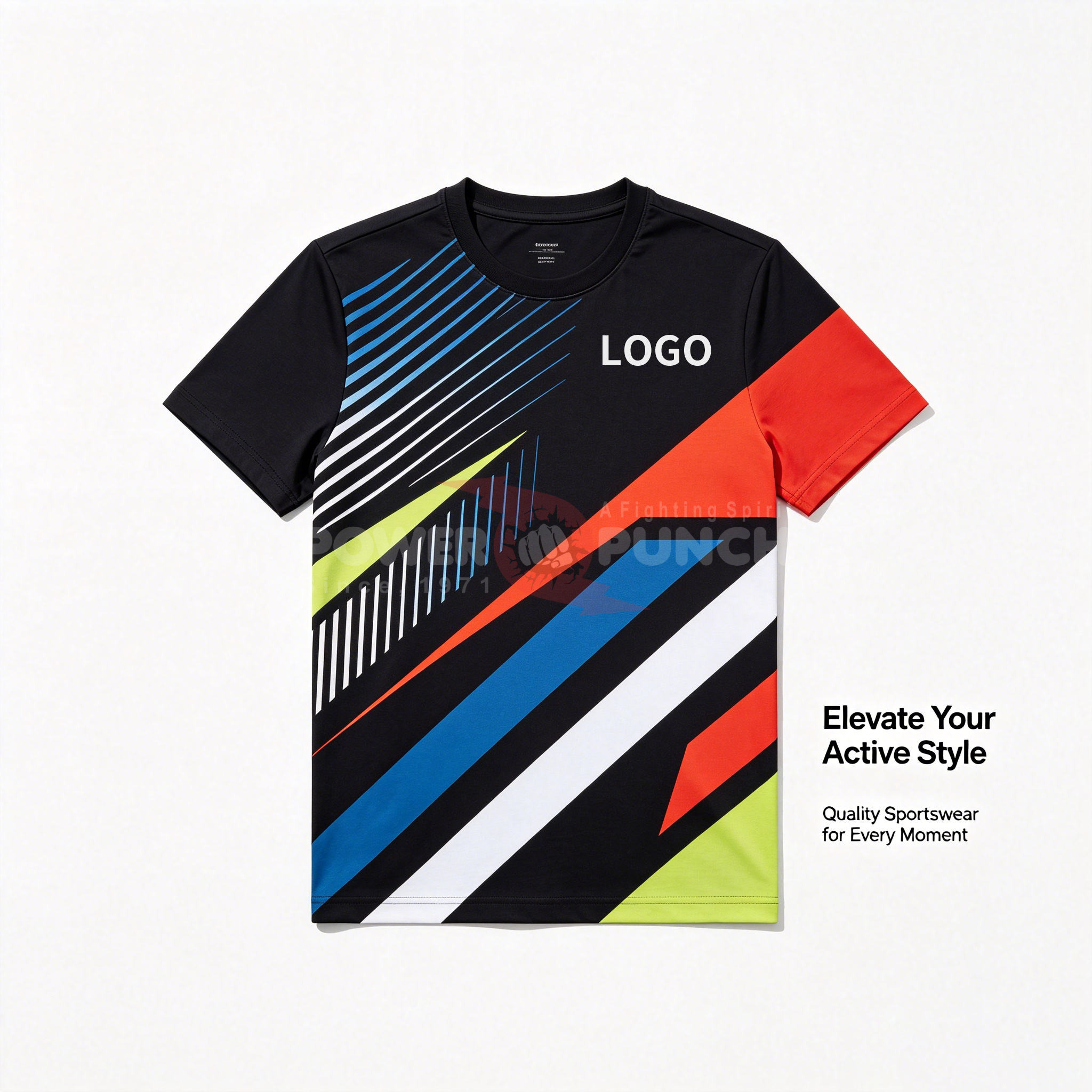 Power Punch Custom Polyester Quick Drying T-shirt Workwear Uniform Running Sports T-shirt Heat