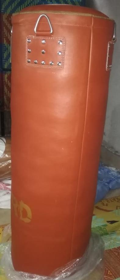Power Punch Boxing Heavy Dummy Brown Leather PU Filled Eco-Friendly Punching Bag Angle 5