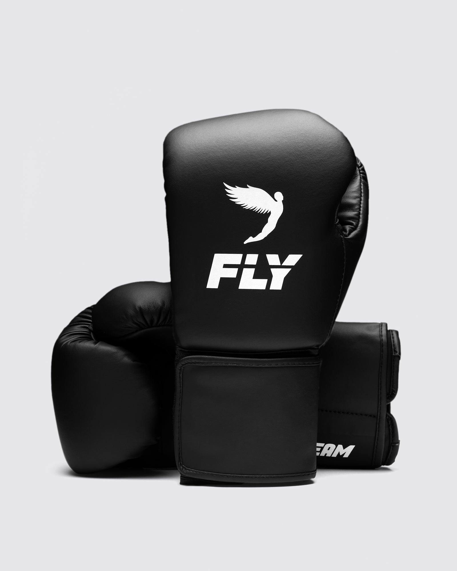 Power Punch RTS Black Fly Boxing Gloves High Quality Genuine Cowhide Leather Custom