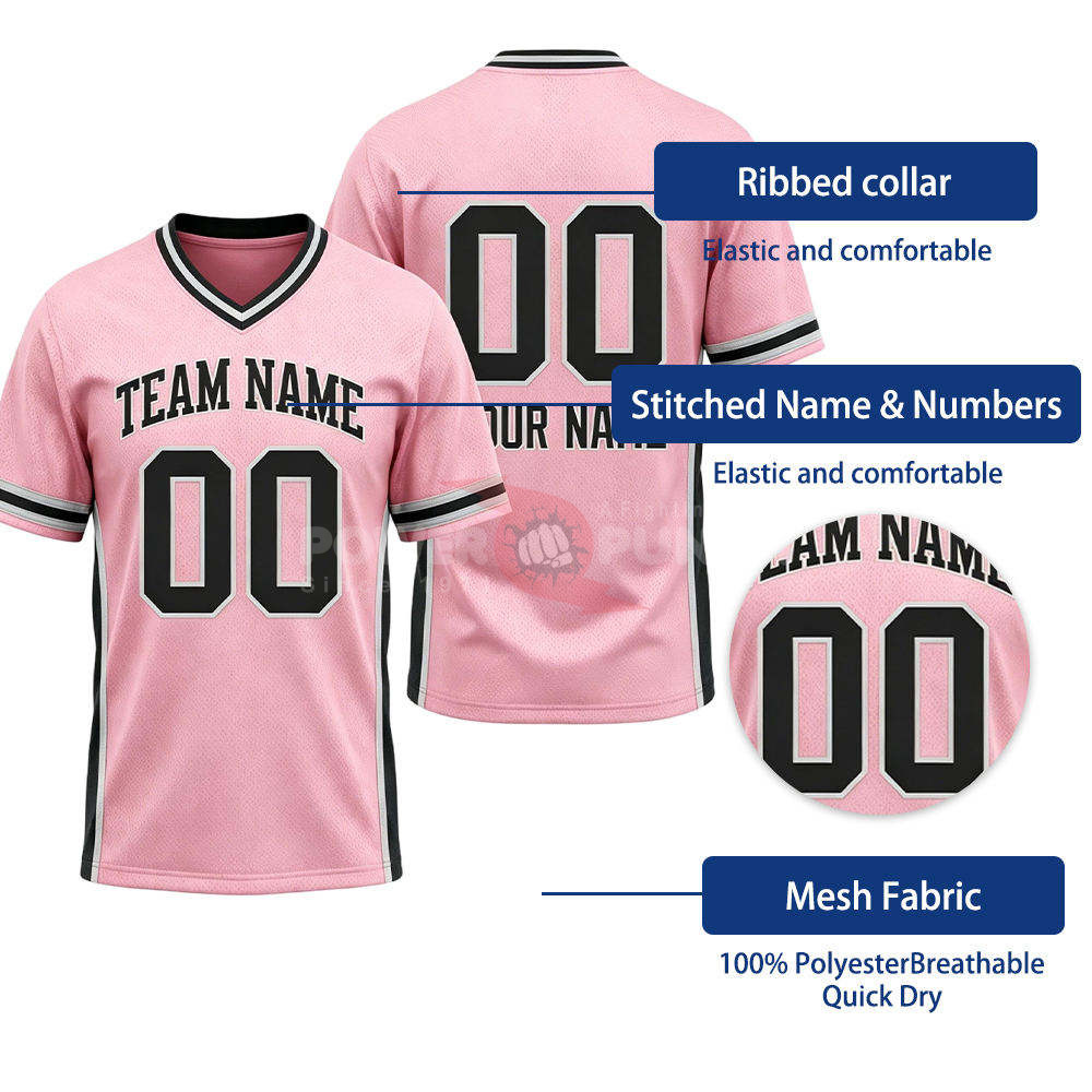 Power Punch New Unisex Custom Number Shirts and Tops for American Football and Soccer Jerseys M - Angle 2