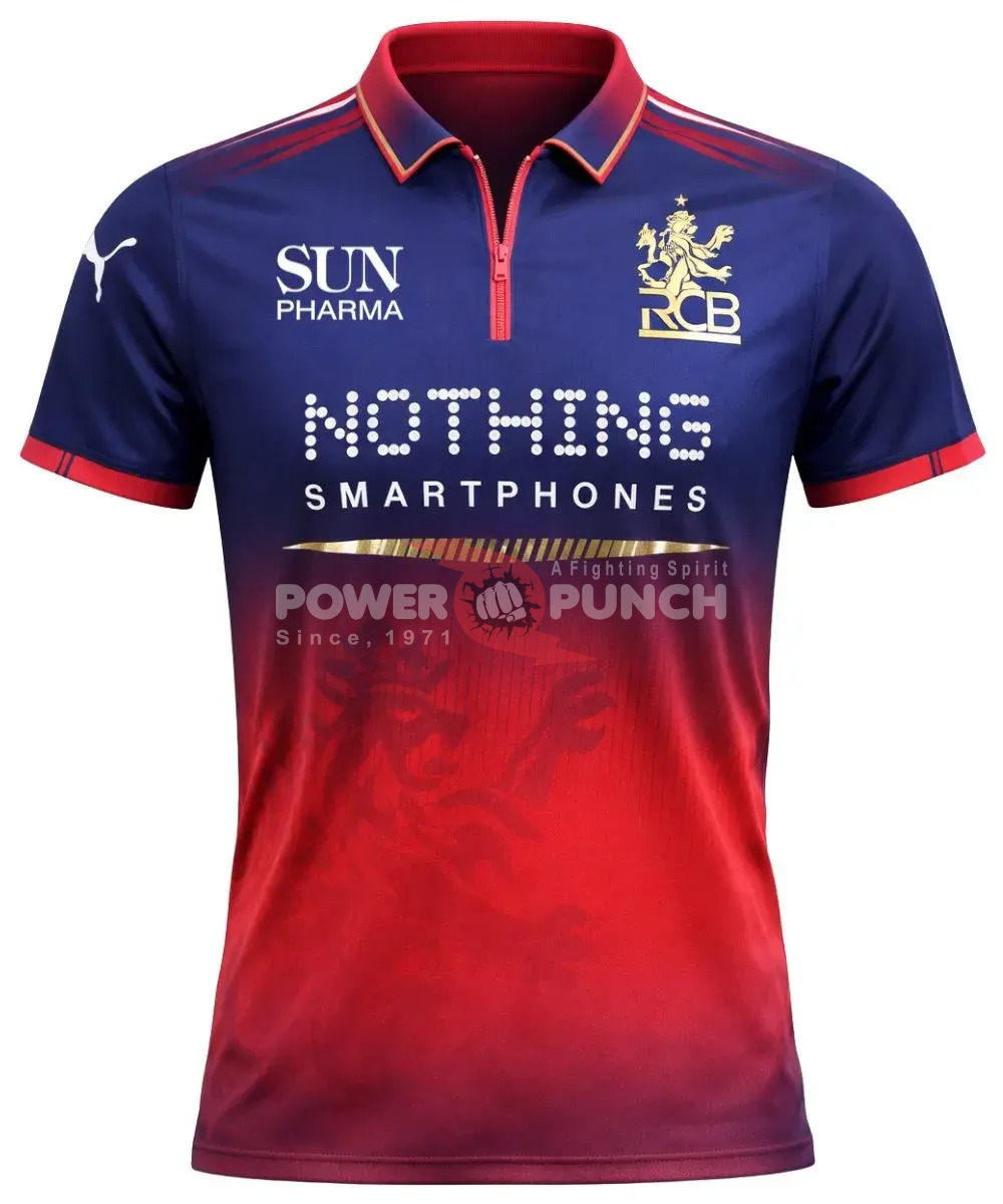 Power Punch RCB IPL Cricket Jersey 2026 Custom Printed Sublimated Polyester Summer Oversized Sp