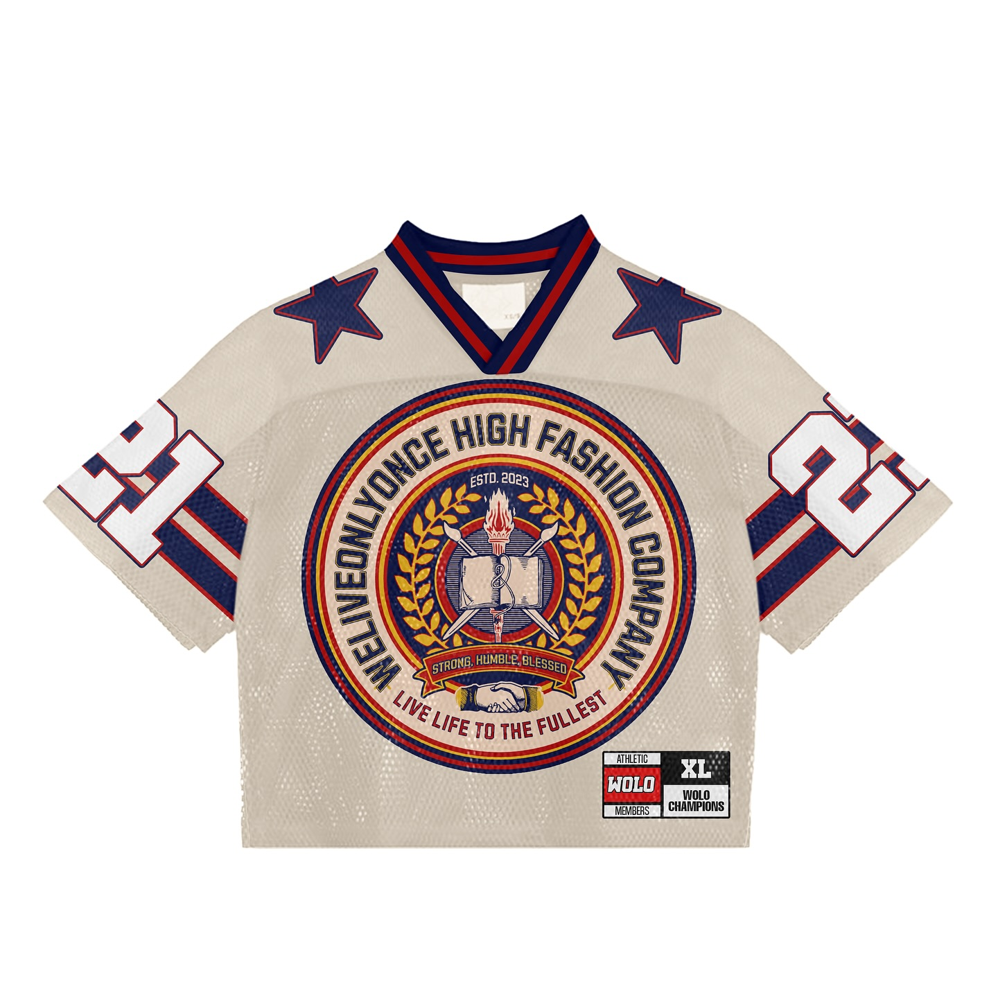 Power Punch High Quality Custom Quick Dry V-Neck Football Jersey Polyester Soccer Shirts Croppe