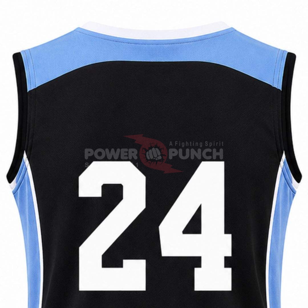 Power Punch Black White Basketball Uniform for Men Jersey and Shorts Lightweight Team Sports Se - Angle 4