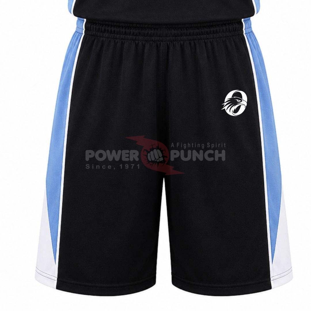 Power Punch Black White Basketball Uniform for Men Jersey and Shorts Lightweight Team Sports Se - Angle 5