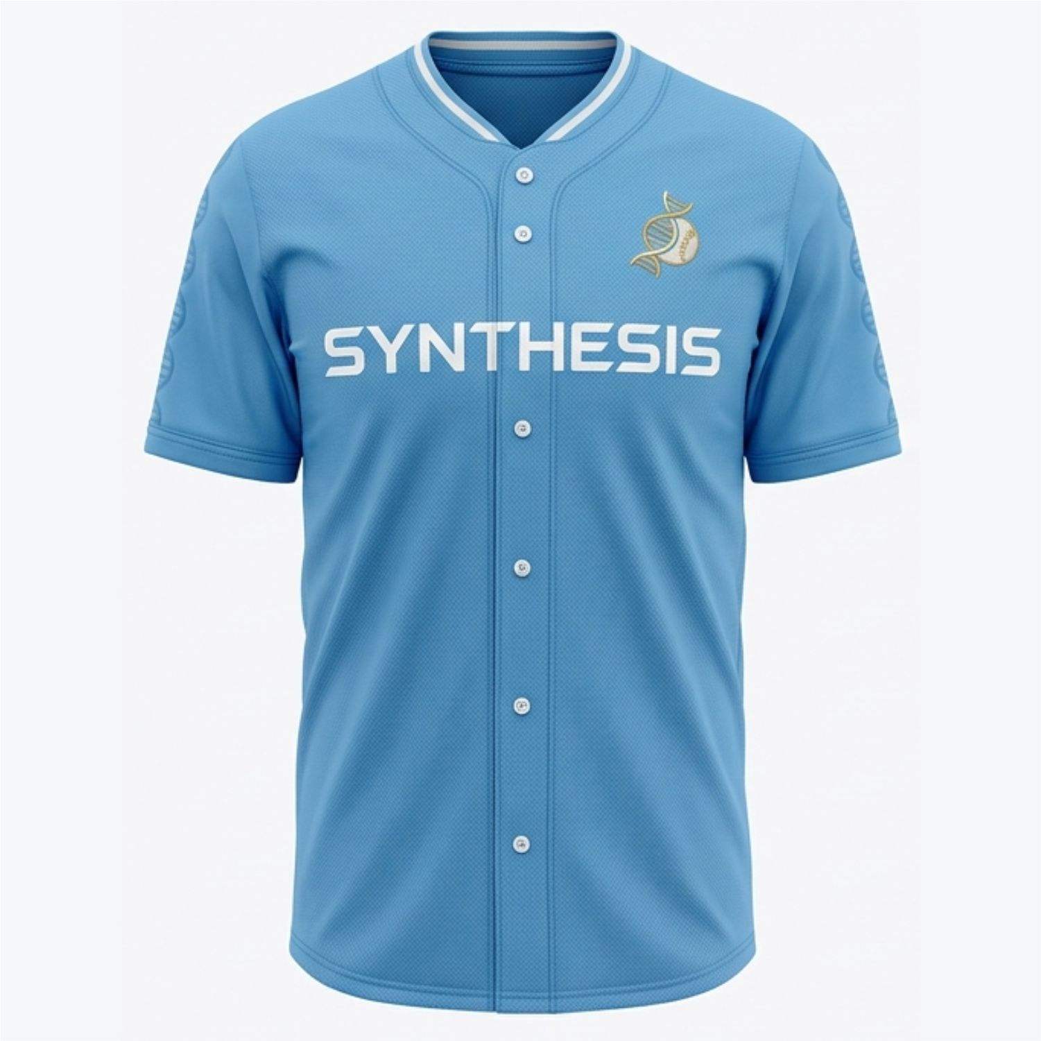 Power Punch Premium Quality With Custom Logo Light Blue Baseball Jersey Mesh Sports Shirt Breat