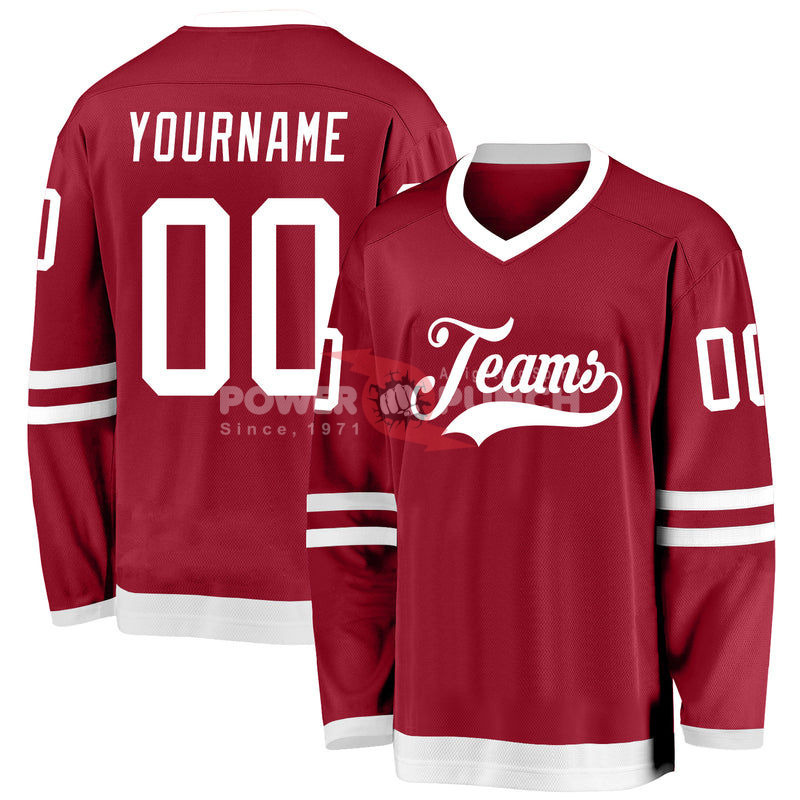 Power Punch Ice Hockey Jersey Men x27 s Full Sleeve V-Neck Sublimated Polyester Moisture Wickin - Angle 2