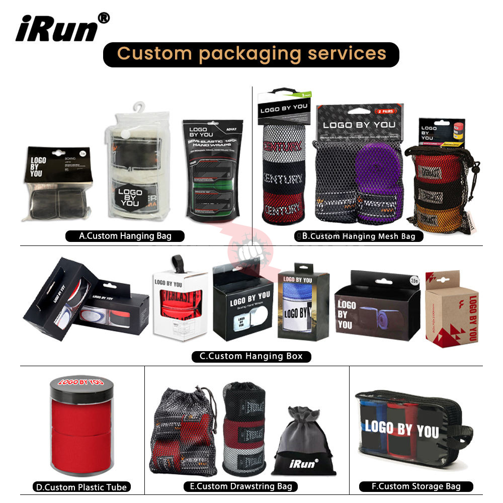 Power Punch IRun Custom Logo Boxing Hand Wraps Boxing Bandages MMA Training Sparring Angle 5