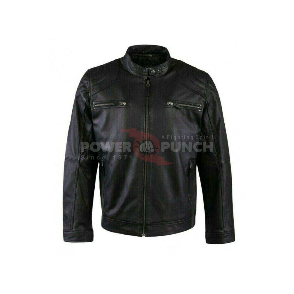 Power Punch 2026 Men leather jacketsHigh Quality Biker Customized Fashion Stylish Angle 2