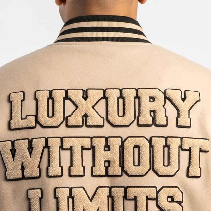 Power Punch Men's Classic Winter Varsity Bomber Jacket with Custom Chenille Angle 4