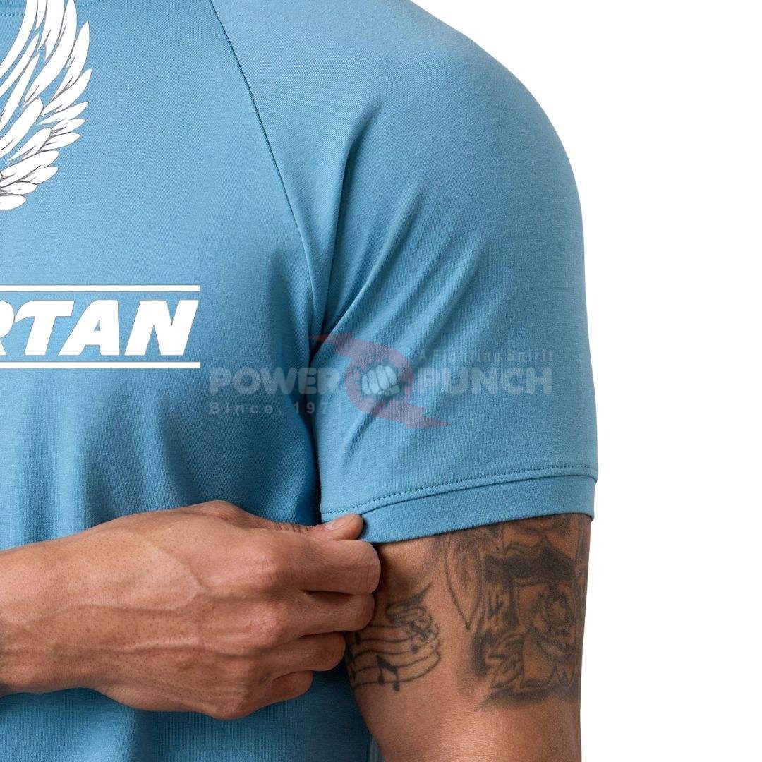 Power Punch Mens for Blue Performance Crew Neck T Shirt Short Sleeve Lightweight Breathable Eco - Angle 4