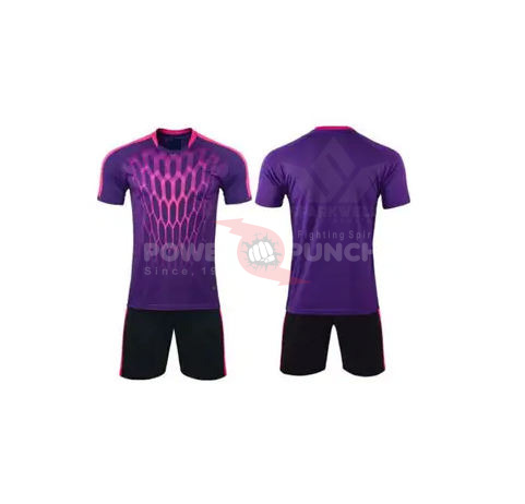 Power Punch Men x27 s Gradient Soccer Jersey Set V-Neck Short Sleeve Polyester Elastic Waist Qu - Angle 4