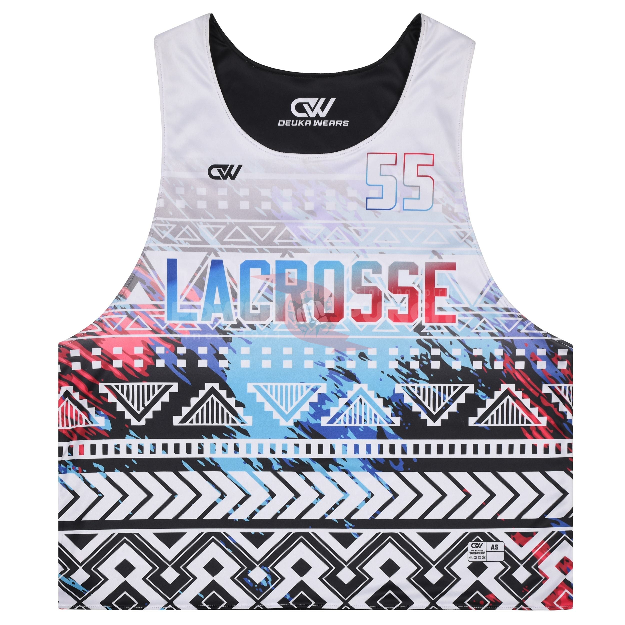 Power Punch OEM Custom Design Sublimated Reversible Lacrosse Pinnie Made With 100 Polyester Mes - Angle 3